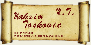 Maksim Tošković vizit kartica